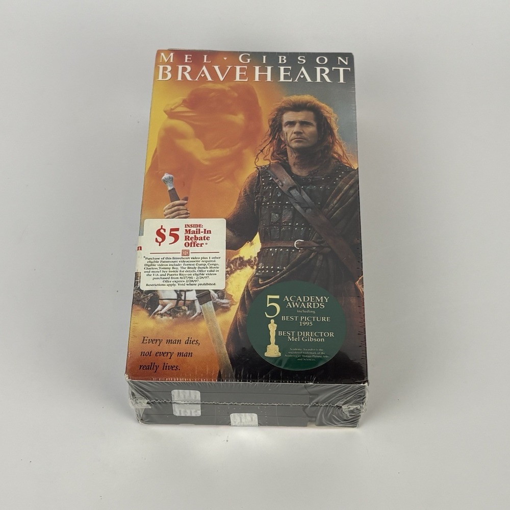 Braveheart VHS 1995 Watermarked SEALED NEW 2 Tapes Cassette Mel Gibson